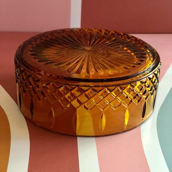 ✨SOLD ✨VINTAGE Amber Glassware Bowl Display Dish - Picture 8 of 9